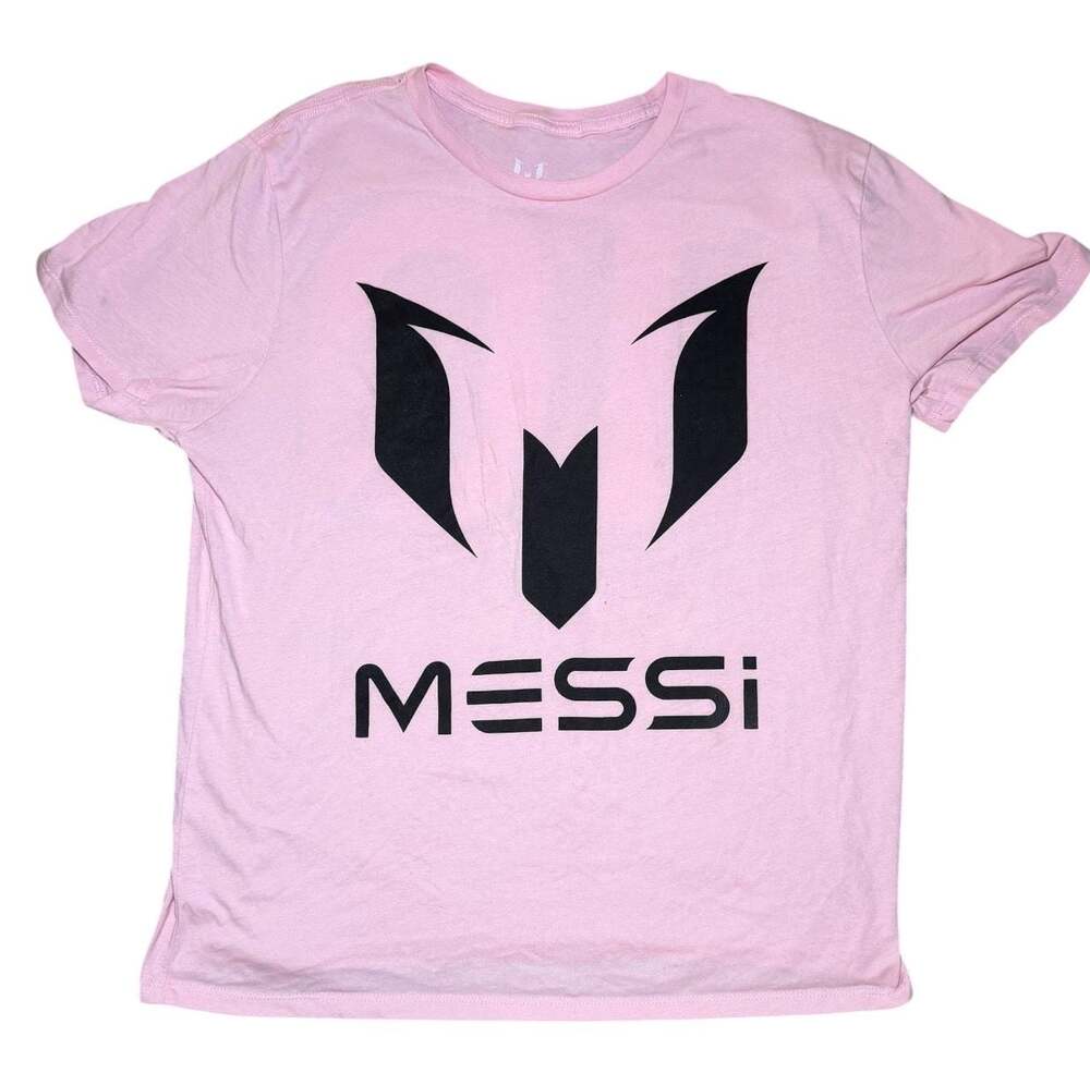 Lionel Messi Pink T Shirt‎ #10 Youth XL Fits Adult Small Soccer Graphic Tee